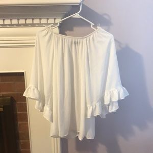 Off the shoulder white blouse
